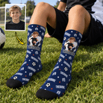 Calcetines cálidos y cómodos con diseño personalizado en 3D de personajes de dibujos animados deportivos, con nombre y número; ideales para el entrenamiento diario o como regalo de cumpleaños para los amantes del deporte 1