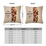 Personalised 3D-Style Visual Effect Cute Cartoon Character Photo Soft Cushion Cover with Text Home Decor Anniversary Gift for Family Friends