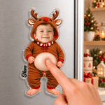 Personalized Funny Christmas Character Photo Soft Belly Acrylic Fridge Magnet with Name Christmas Housewarming Gift for Family Friends