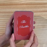 Jeu de cartes à jouer personnalisées aux rayures vintage multicolores avec texte « Réunion de famille » – Cadeau de mariage pour un couple de jeunes mariés et la famille