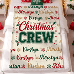 Personalised Christmas Crew Theme Snowflake Soft Throw Blanket with Name Home Decor Christmas Gift for Kids Family