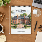 Personalized 13 Watercolor Photos 2027 2028 Meaningful Calendar with Family Surname Christmas New Year Birthday Gift for Newborn Family Friend 8