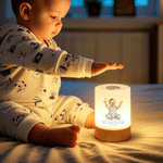 Personalized Watercolor Style Kid Photo Dimmable Touch Remote Control Night Light with Name and Text Nursery Decor Birthday Baby Shower Gift for Kids 4