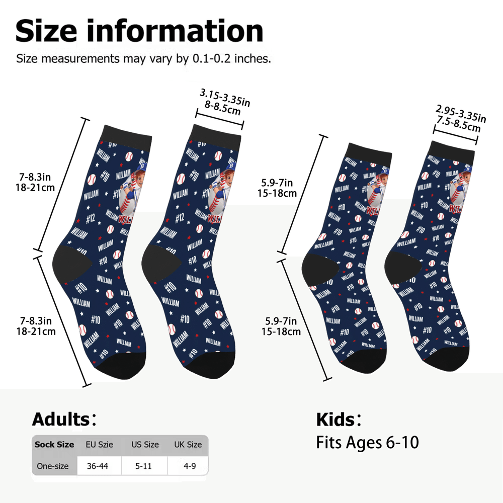 Calcetines cálidos y cómodos con diseño personalizado en 3D de personajes de dibujos animados deportivos, con nombre y número; ideales para el entrenamiento diario o como regalo de cumpleaños para los amantes del deporte 8