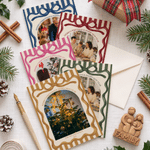 Carte de vœux personnalisée avec photo sur le thème de Noël, nœud papillon, texte et titre – Cadeau de Noël pour les amis et la famille