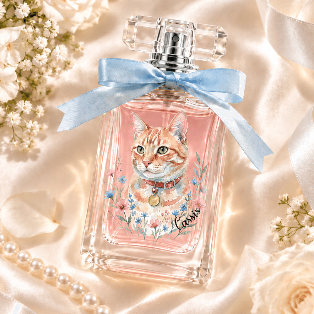 Personalized Watercolor Floral Pet Photo Durable 1-3 oz Glass Perfume Bottle with Name Travel Atomizer Birthday Gift for Pet Owners Lovers 2