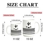 Tasse à café en céramique personnalisée avec motif Stickman, 11 oz ou 15 oz, avec initiale – Cadeau de tous les jours, pour un anniversaire de mariage, un anniversaire ou Noël, pour un couple, une femme ou un mari