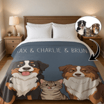 Personalized Multicolor Cartoon Pet Photo Soft Throw Blanket with Name Home Decor Birthday Housewarming Gift for Pet Owners Lovers 6