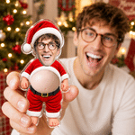 Personalized Funny Christmas Character Photo Soft Belly Acrylic Fridge Magnet with Name Christmas Housewarming Gift for Family Friends