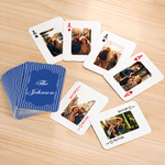 Jeu de cartes à jouer personnalisées aux rayures vintage multicolores avec texte « Réunion de famille » – Cadeau de mariage pour un couple de jeunes mariés et la famille