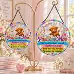 Personalized Colorful Highland Cow Positive Moo Floral Butterfly Sun Catcher with Name Birthday Housewarming Encouragement Gift for Women Friends 3
