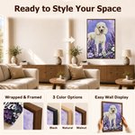 Personalized Flower Bed Oil Painting Style Pet Photo Canvas Prints with Name Home Decor Birthday Gift for Pet Owners