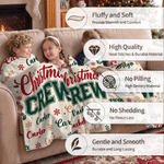 Personalised Christmas Crew Theme Snowflake Soft Throw Blanket with Name Home Decor Christmas Gift for Kids Family
