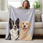 Personalized Multicolor Cartoon Pet Photo Soft Throw Blanket with Name Home Decor Birthday Housewarming Gift for Pet Owners Lovers 3