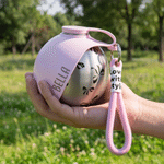 Personalised Bow Print Portable Pet Water Bottle with Name and Silicone Collapsible Bowl Pet Outdoor Supplies Birthday Gift for Pet Owners