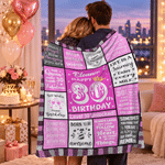 Personalized Birthday Milestone Motivational Quote Soft Throw Blanket with Name Home Decor Birthday Gift for Bestie Mom Grandmother