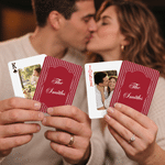 Jeu de cartes à jouer personnalisées aux rayures vintage multicolores avec texte « Réunion de famille » – Cadeau de mariage pour un couple de jeunes mariés et la famille