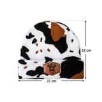 Personalisierte Kuhflecken Beanie mit Hochlandrindmotiv & Namen | Strickmütze | Winteraccessoire | Geburtstags- & Weihnachtsgeschenk für Tierliebhaber