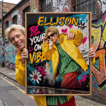 Personalised Graffiti Style Be Your Own Vibe Photo Canvas Prints with Name Home Decor Birthday Gift for Graffiti Lovers