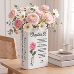Personalised Birth Flower Ceramic Book Vase with Name Year and Text Home Decor Anniversary Gift for Bookworms Flower Lovers