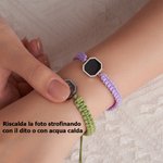 Un amore che solo il vostro calore può rivelare - Bracciale intrecciato regolabile personalizzato con foto nascosta e attivata dal calore