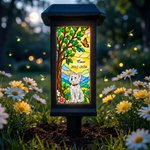 Personalized Pet Silhouette Pet Photo Solar Garden Light with Name and Date Garden Decor Memorial Sympathy Gift for Pet Owner
