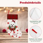 Personalisierter Hundeportrait Weihnachtsstrumpf mit Namen | Haustierportrait nach Foto | Nikolausstrumpf | Weihnachtsgeschenk für Herrchen & Frauchen