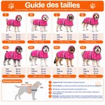 Imperméable chaud pour chien personnalisé avec nom - Motif pattes et bandes réfléchissantes - Cadeau anniversaire pour propriétaires de chiens