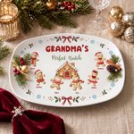 Personlig julplatta med pepparkaksgubbe – ”Perfect Batch” – med namn och stativ, bordsdekoration och julklapp till mormor och familjen
