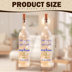 Personalized Warm LED Hanukkah Menorah Glass Bottle Lamp with Family Name and Text Home Decor Hanukkah Gift for Jewish Family