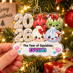 Personalized Christmas Theme Dumpling Acrylic Hanging Ornament with Name Tree Decoration Christmas Gift for Family Kids Friends 2