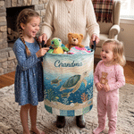 Personalized 1-10 Sea Turtles Large Capacity Storage Laundry Basket with Names Room Decor Birthday Gift for Sea Turtle Lovers Kids