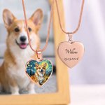 Collar de corazón personalizado con foto de mascota La noche estrellada nombre y fecha regalo de cumpleaños para amantes de mascotas 3