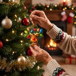 Personlig julgransdekoration i akryl med renmotiv och namn – inredningsdetalj och julklapp till familjen