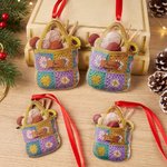 Personalized 3D-Effect Artwork Crochet Bag Wooden Acrylic Ornament with Name Home Decor Christmas Birthday Gift for Knitters Crochet Lovers 2