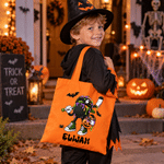 Personalised Halloween Theme Ball Large Canvas Trick or Treat Candy Bag with Name Daily Use Halloween Gift for Sports Lover Kid