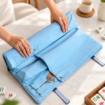 Personalized Birth Flower Cartoon Girl Portable Mahjong Rack Storage Bag with Name and Racks Game Night Birthday Gift for Mahjong Lovers
