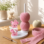 Personalized Portable 3D Printed Bear Knitting Needle Organizer with Text Daily Use Birthday Gift for Knitters DIY Craft Lovers