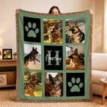 Personalisierte Fransendecke mit 6 Hund Katze Fotos in Kontrastfarben | weiche Wohndecke | Geburtstag Geschenk für Tierliebhaber Haustierbesitzer