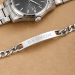Personalized Stainless Steel Nameplate Adjustable Cuban Chain Bracelet Valentine's Day Anniversary Birthday Gift for Men