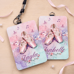 Personalised Fantasy Ballet Shoes ID Card Holder with Name Birthday Gift for Ballet Dance Lovers