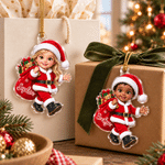 Personalized 3D-Style Art Cartoon Photo Acrylic Ornament with Name Tree Decoration Christmas Gift for Families