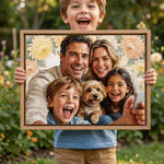 Gepersonaliseerde fotodoeken in olieverfstijl met geboortebloem en naam – woondecoratie en verjaardagscadeau voor familie en vrienden 8