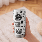 Personalised Emergency Services Pattern 20 oz Skinny Tumbler 40 oz Tumbler with Name and Straw Retirement Birthday Gift for 911 Dispatcher