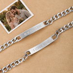 Personalized Stainless Steel Nameplate Adjustable Cuban Chain Bracelet Valentine's Day Anniversary Birthday Gift for Men