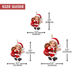 Personalized 3D-Style Art Cartoon Photo Acrylic Ornament with Name Tree Decoration Christmas Gift for Families