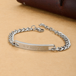 Personalized Stainless Steel Nameplate Adjustable Cuban Chain Bracelet Valentine's Day Anniversary Birthday Gift for Men