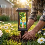 Personalized Pet Silhouette Pet Photo Solar Garden Light with Name and Date Garden Decor Memorial Sympathy Gift for Pet Owner