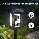 Personalized Pet Silhouette Pet Photo Solar Garden Light with Name and Date Garden Decor Memorial Sympathy Gift for Pet Owner