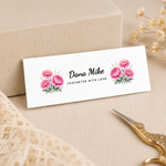 Personalized Two Birth Flower 100% Cotton 50 Pcs Sewing Labels with Text Clothing Handmade Item Birthday Gift for Knitting DIY Craft Lovers